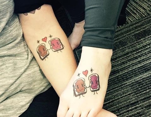 Youre the peanut butter to my jelly  Friend tattoos Couple tattoos  Inspirational tattoos