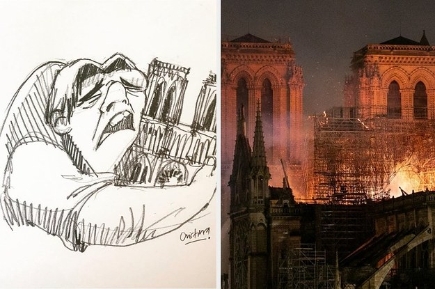 あのディズニー映画の主人公も涙した ノートルダム大聖堂の火災でイラストが拡散