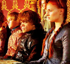 You know, when Joffrey was murdered, Sansa escaped, and Tyrion was arrested. Sansa apologises for leaving him there, but despite the past, both acknowledge it's good to see the other survived. In a wonderful moment, Tyrion talks about how everyone always underestimated Sansa — and now most of them are dead.
