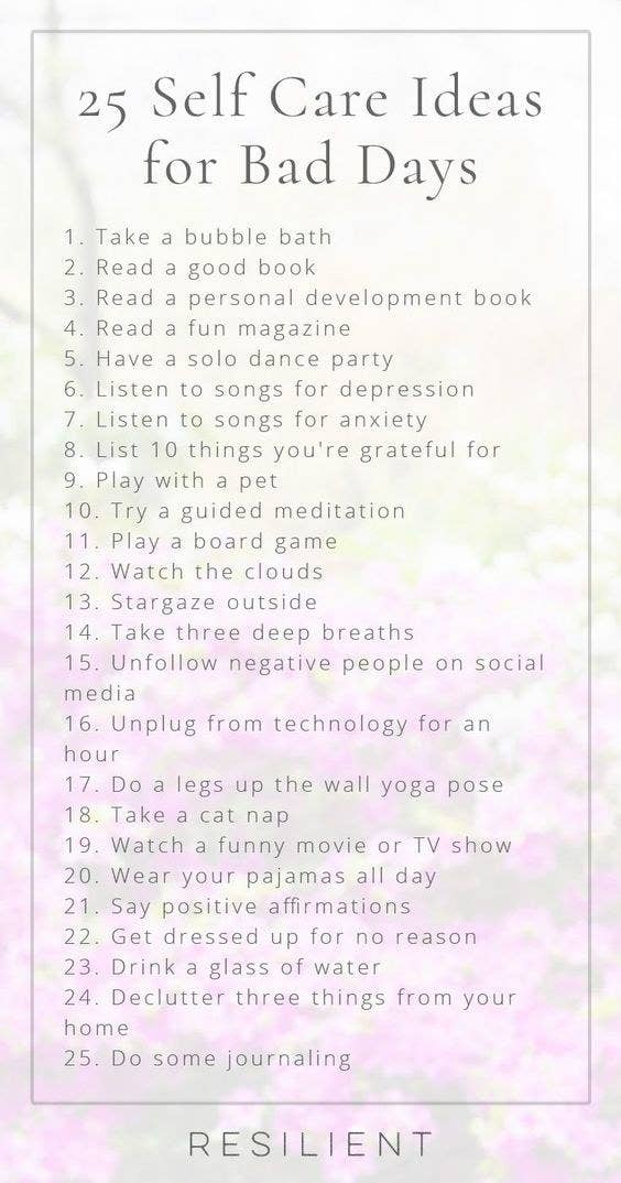 These 27 Self Care Charts Will Get You Through The Rest Of