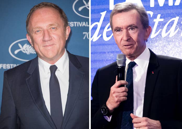 Left: François-Henri Pinault. Right: Bernard Arnault