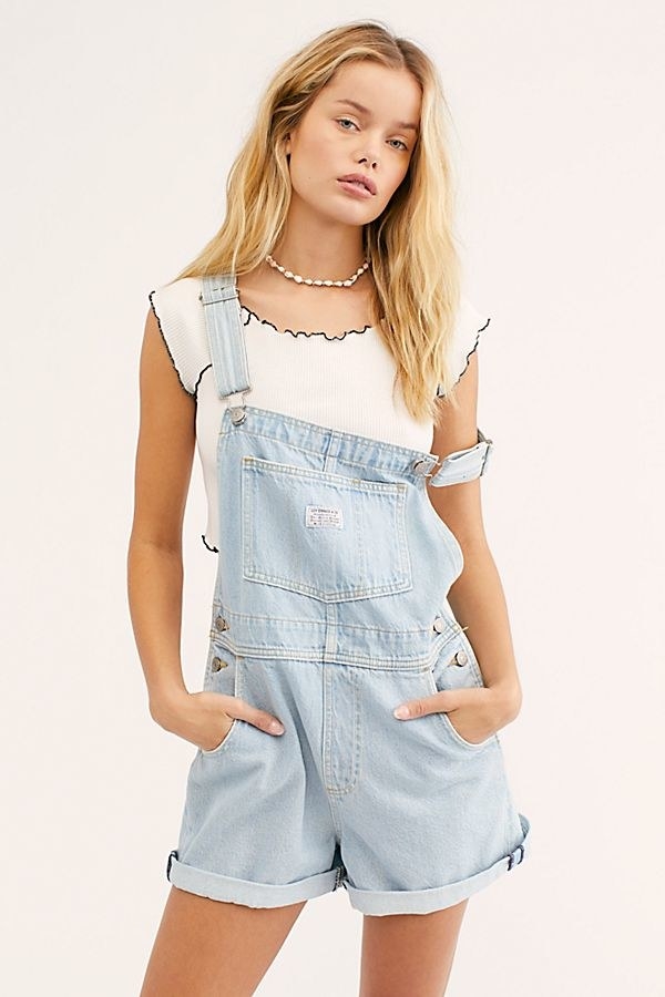 Free people overall shorts sales