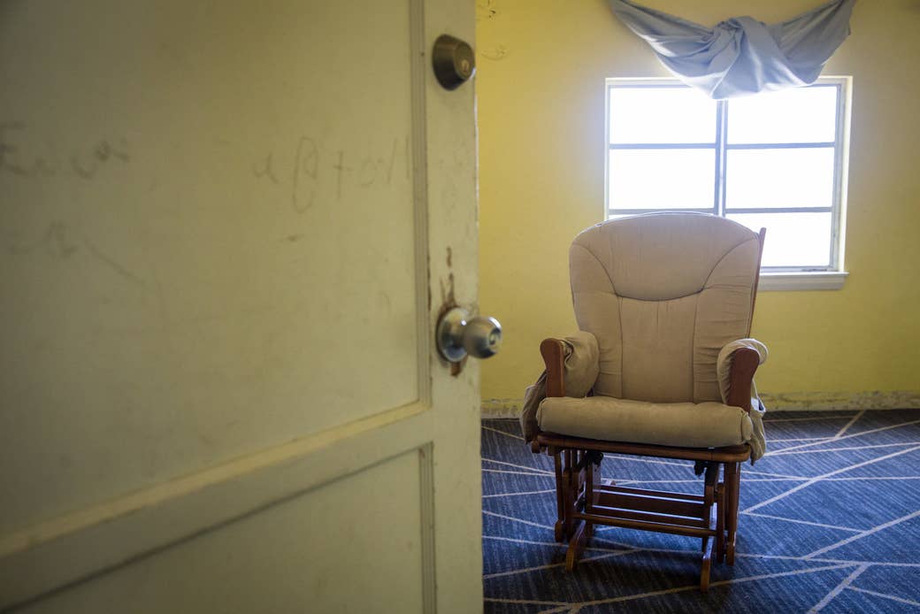 Rooms abandoned by refugee families who were forced to move out of the Safe Harbors Network shelter at Christ Ministry Center.
