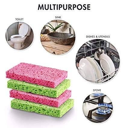 6 Pack All-Purpose Sponges Kitchen, Non Scratch Dish Sponge for Washing  Dishes Cleaning Kitchen, Rough Scrubbers Side for Non-Stick Cookware, Soft  Microfiber Scrub Side for Dishes, Mr. Scrub
