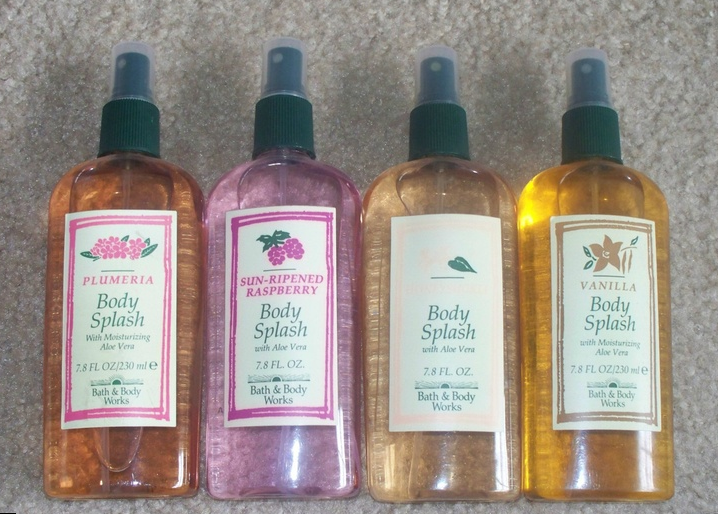 Collection of four different Bath &amp;amp; Body Works Body Splashes
