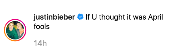 Justin Bieber Posted A Fake Pregnancy Announcement For April Fools Day