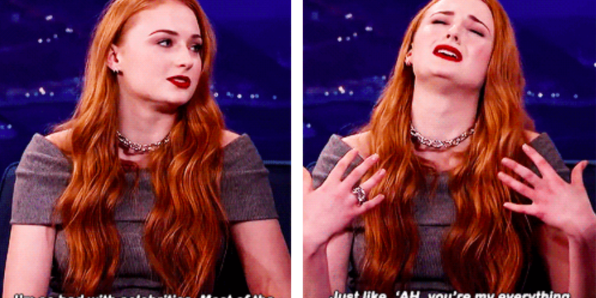 What Sophie Turner did with her tongue when meeting Justin Bieber