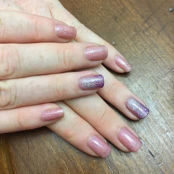 Amazon reviewer showing results of using cuticle guard on nails