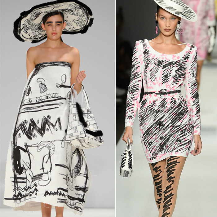 Black mark Moschino accused of ripping off designers scribble look