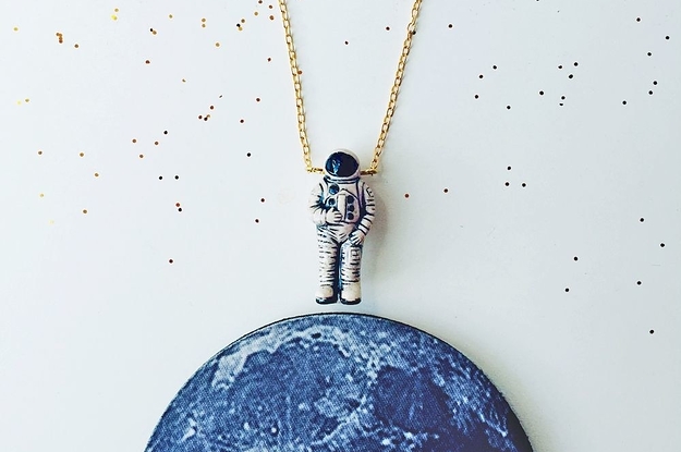 Cute Astronaut Necklace - Silver Necklace - Space Collection Jewelry -  ApolloBox