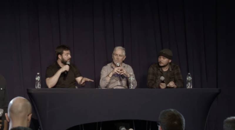 Benjamin appears alongside comedian Carlos Alazraqui and YouTube-based independent journalist Tim Pool in New York last year.