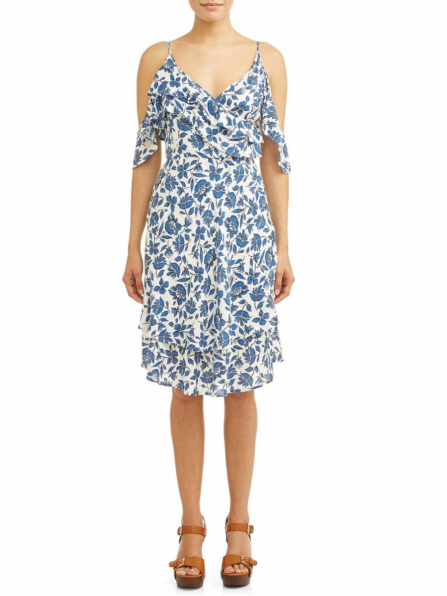 blue dress for baby girl Lovely Royal Blue Floral Maxi Dress main image 0