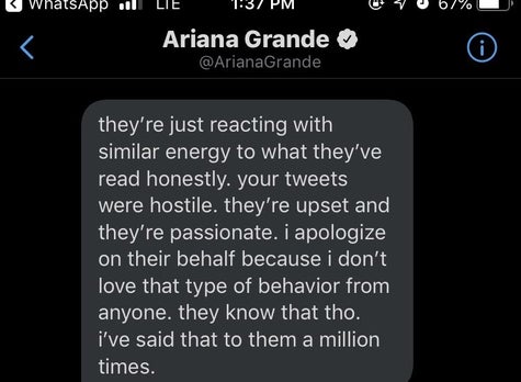 Ariana Grande Messaged A Writer After Her Fans Became