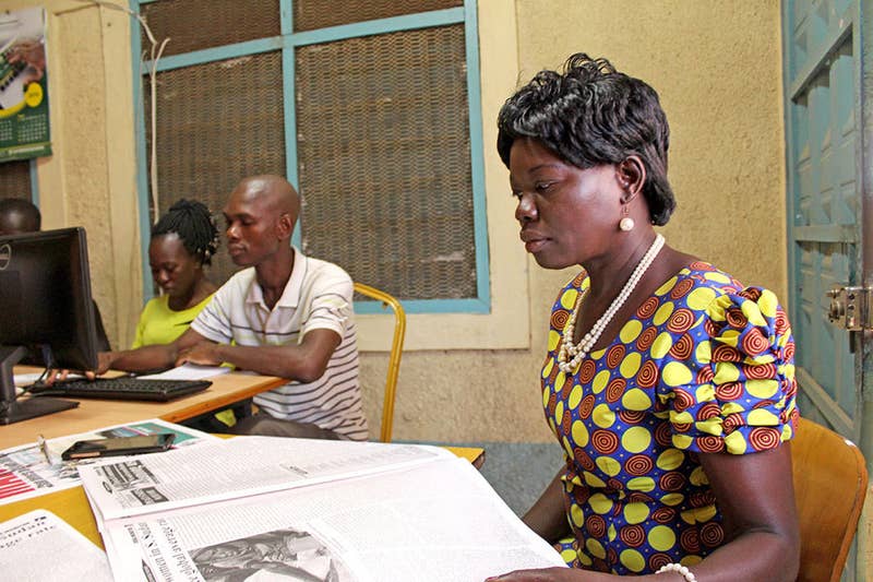 As editor of the Juba Monitor in South Sudan, Anna Nimiriano fights to keep her colleagues out of jail for their reporting. In the past the government has ordered her to shut down the paper. She perseveres despite arrest threats and constant censorship of her and her colleagues.