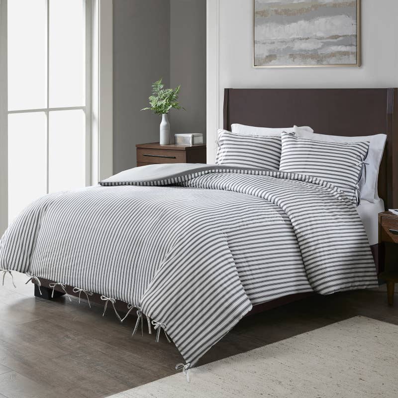Includes one duvet cover and two shams. Price: + (available in two sizes)