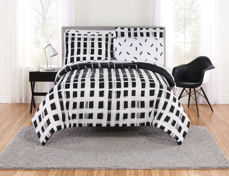 Includes a comforter, sheet set, shams, and pillow cases (items vary based on the size of the set).Price: .61+ (available in three sizes)