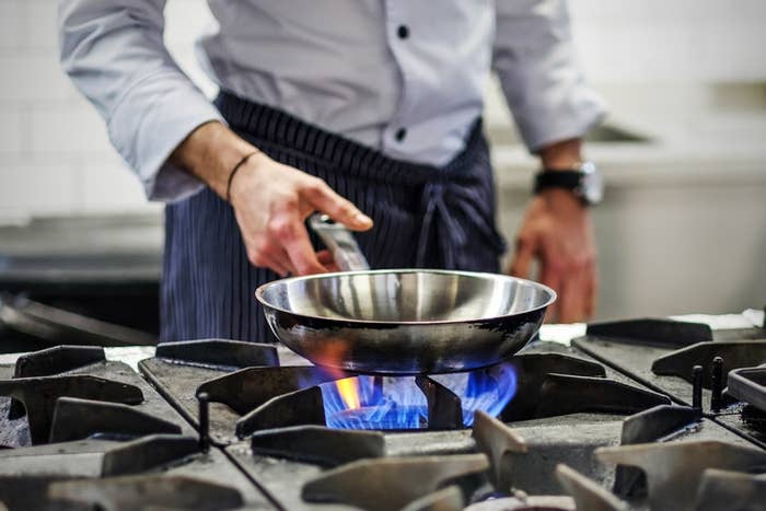 "Wait until your pan and oil is adequately heated before adding food to it, unless you want food that sticks to the pan or cooks unevenly." —zoeh43e265480