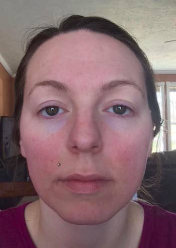 reviewer photo showing red cheeks 