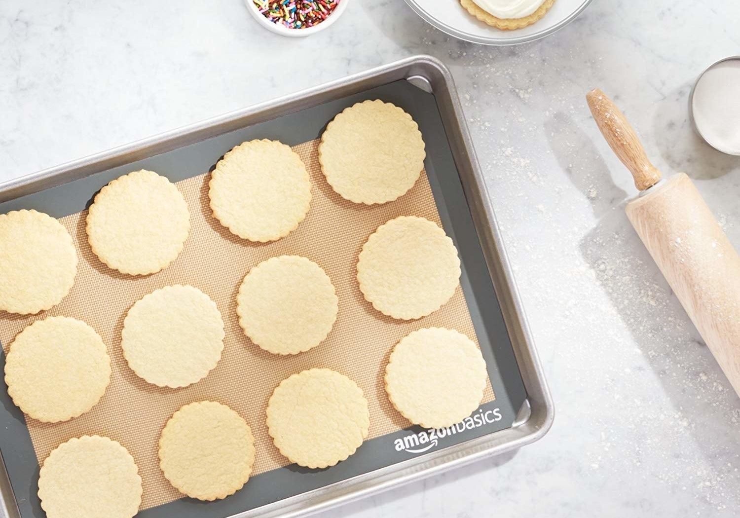 Cookies on a silicone baking mat
