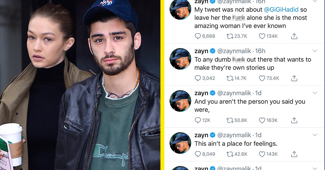 Zayn Just Defended Gigi Hadid In A Very Sweary Twitter Rant