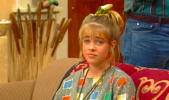 A screenshot of Melissa as Clarissa on "Clarissa Explains It All"
