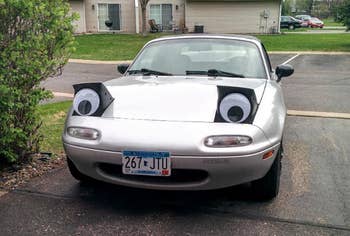 the googly eyes on a reviewer's car