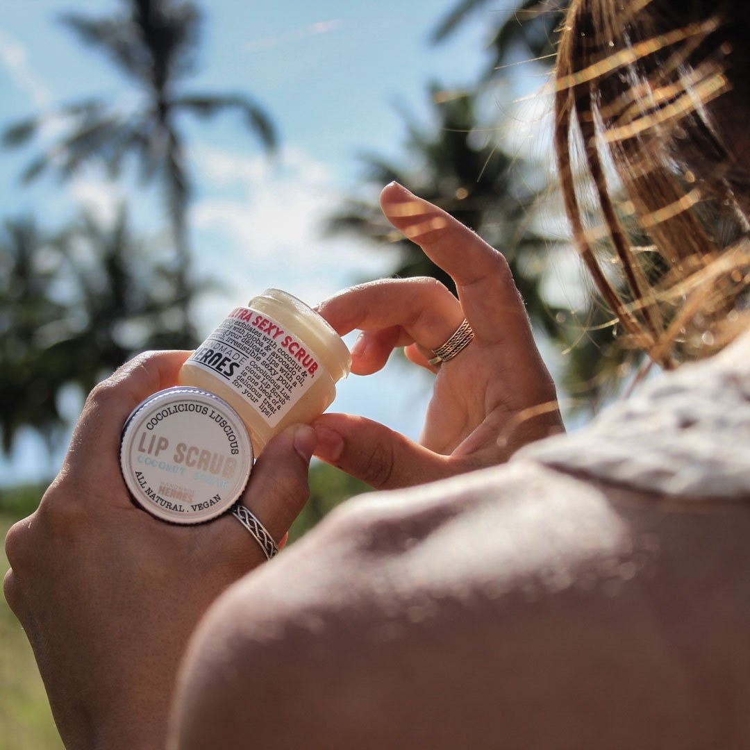 small jar of coconut scrub