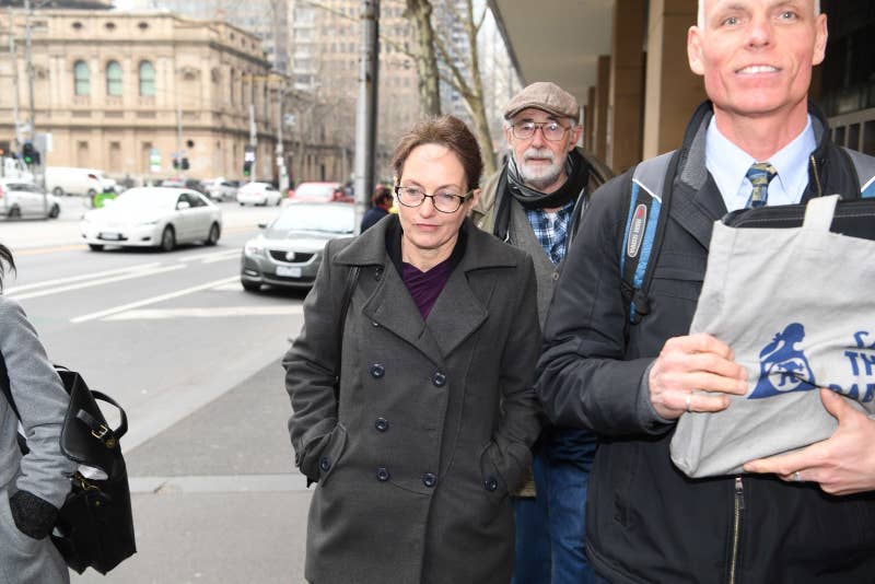 Kathy Clubb leaving Melbourne Magistrates' Court in Aug. 2017.