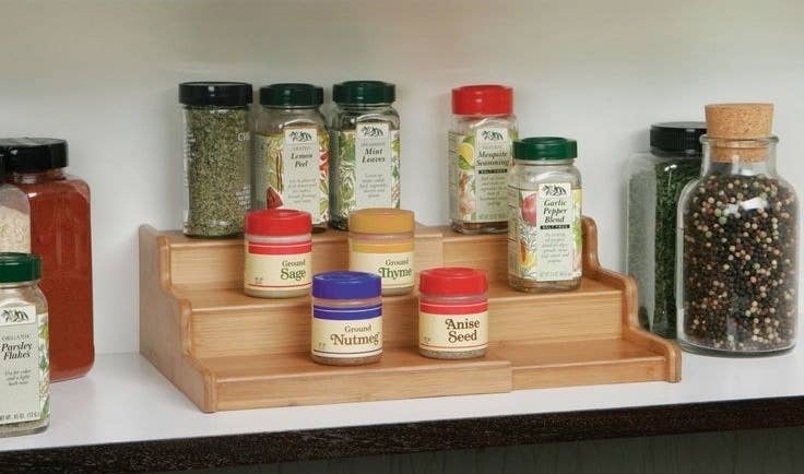 Promising review: “I purchased these to help organize my spices. I bought two of them to fit across the entire width of my cupboard shelf. They fit perfectly and look so tidy and professional now. Everything is easy to reach.” —Townsend Price: .80