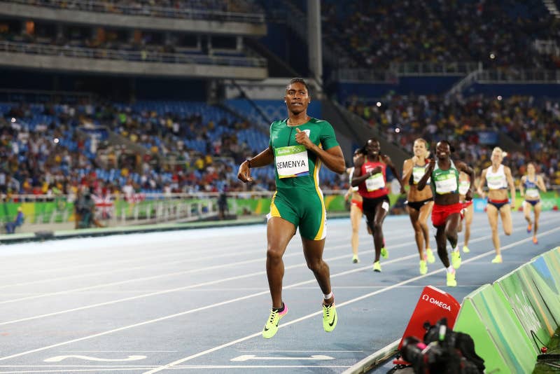 Caster Semenya of South Africa leads the field during the Women&#x27;s 800-Meter Final at the Rio 2016 Olympic Games.