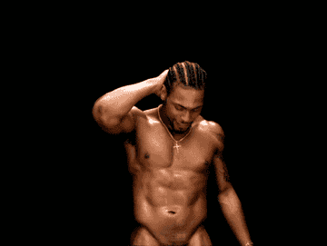 D&#x27;Angelo looking down sexually while standing fully naked