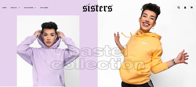 A cached view of the Sisters Apparel website.