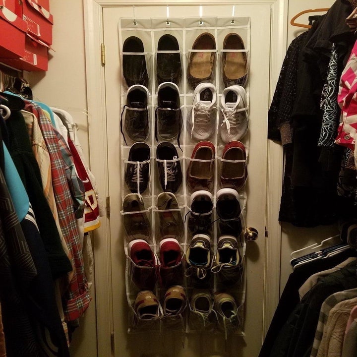 Reviewer photo of shoes stored in the organizer