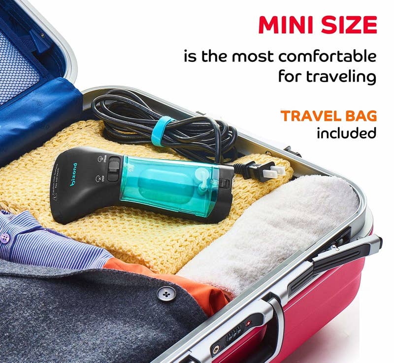 Promising review: "I was looking around and so many travel steamers are just soooo big. I like to pack just a single suitcase (preferably a carry-on) so I was looking for something pretty small. This is perfect and it does a great job! I used it on light sweaters, blouses, and even my jeans and thicker pants that had gotten quite wrinkled on a recent trip. This is a life-saver, because a lot of hotels do not have steamers you can borrow and I've had really bad incidents where the cheap hotel irons have ruined clothing. Definitely a must-buy!" —Jennifer FugoGet it from Amazon for $39.90.