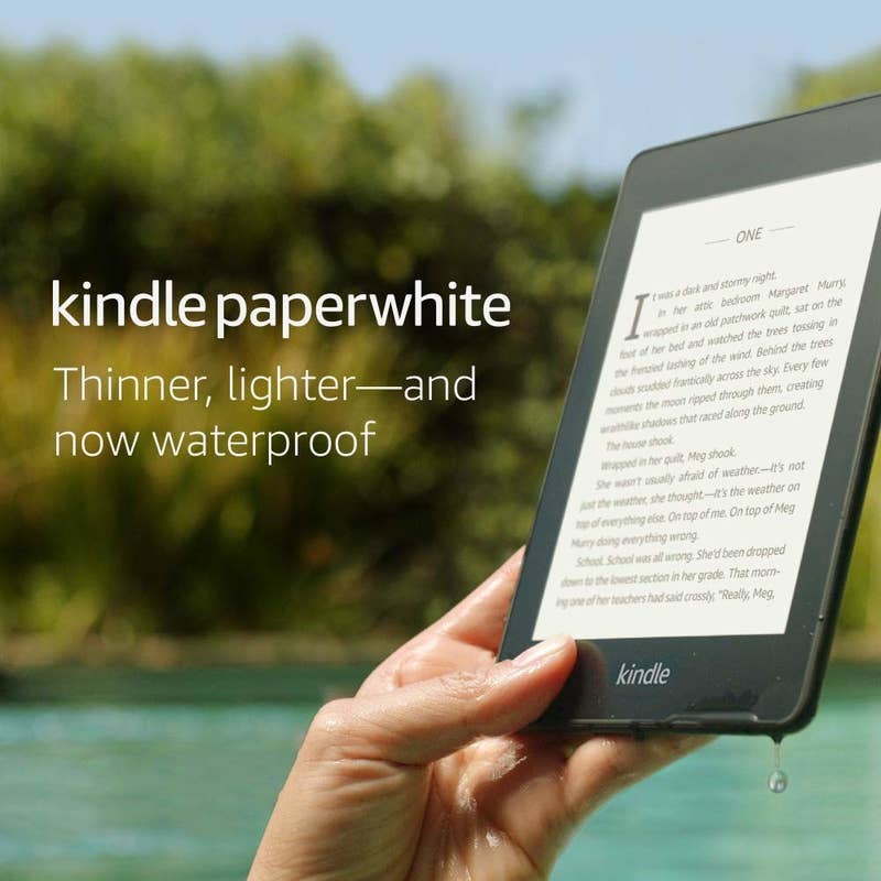 It's waterproof! Promising review: "This year, I am traveling to many different countries and have been reading more than I have ever been. I did not want to take physical books with me on trips for the obvious reason that it takes up space and weighs down my luggage. That’s when I decided to see about the kindle paper white. Man, am I pleasantly surprised by this device. It’s compact, portable, really minimizes glare, and the backlight is phenomenal for reading in different lighting. In fact, I can now read in the dark without keeping my husband awake with a reading light." —LinaRiGet it from Amazon for $129.99.To learn more, check out "The New Kindle Paperwhite Is Waterproof, And I'm Bringing It On Vacation".