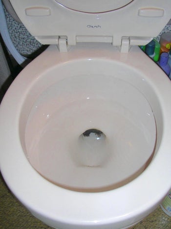 after photo of the clean toilet bowl