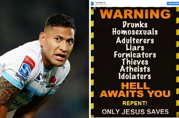 Image result for izzy folau post on instagram