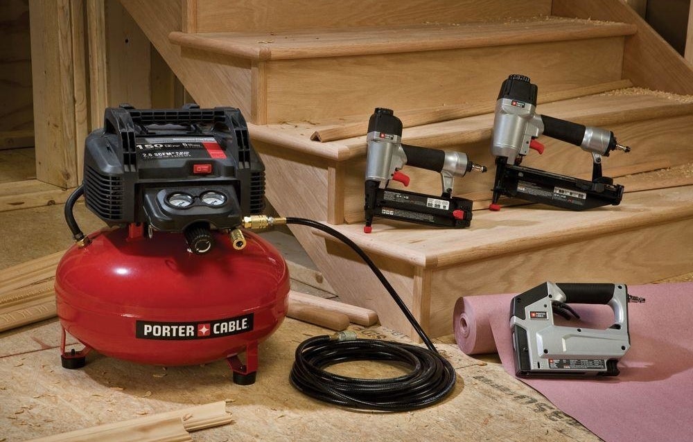 a red electric air compressor kit