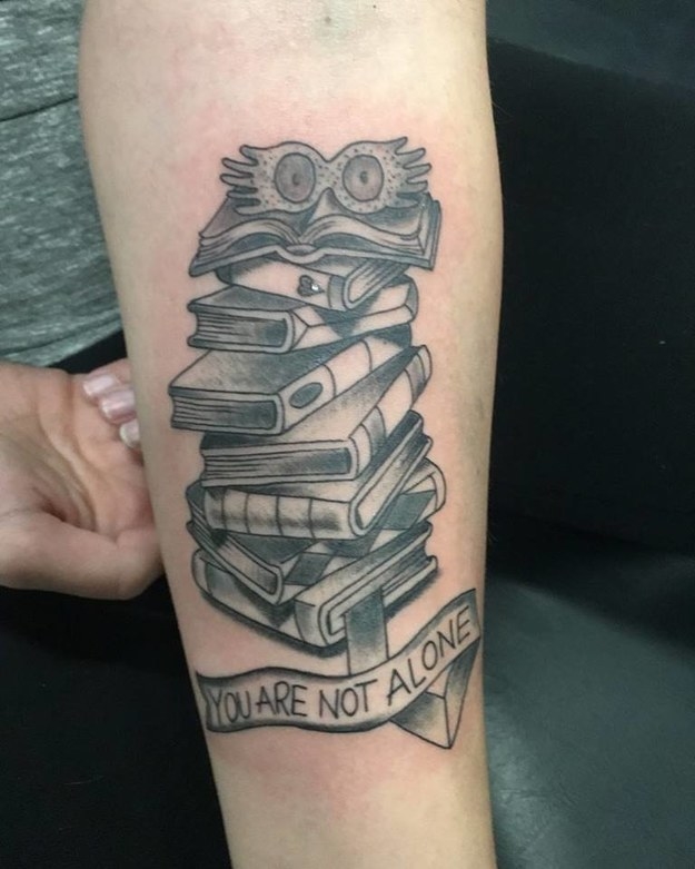 Back tattoo of a teacup on top of a stack of books  Smart Bitches Trashy  Books