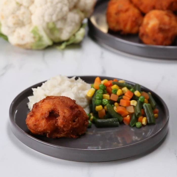 Servings: 4INGREDIENTS1 large head of cauliflower, cut into large florets1 cup unbleached all-purpose flour1 tablespoon arrowroot powder or cornstarch½ teaspoon salt½ teaspoon cayenne pepper½ teaspoon white pepper½ teaspoon onion powder½ teaspoon garlic powder½ teaspoon smoked or sweet paprika¼ teaspoon Old Bay seasoning1 tablespoon nutritional yeast⅓ cup hot sauce¼ cup plain unsweetened soy milk or other non-dairy milk1 tablespoon Dijon mustard5 cups safflower or other neutral oil, for fryingPREPARATION1. In a medium bowl, combine the flour, arrowroot powder, salt, cayenne, white pepper, onion powder, garlic powder, paprika, Old Bay seasoning, and nutritional yeast. 2. In another medium bowl, combine the hot sauce, soy milk, and Dijon mustard and whisk until creamy. 3. In a large Dutch oven or heavy pot, heat the oil to 350°F (180°C). Double-line a large plate with paper towels and keep nearby. 4. Use one hand to dip a cauliflower floret into the wet mixture, then drop it into the flour mixture. Use your dry hand to coat it completely. Dip it back into the wet mixture and again in the dry mixture, keeping one hand devoted to wet and one to dry. 5. Carefully lower the twice-coated floret into the hot oil. Repeat with the remaining cauliflower until you can’t fit any more into the pot. Do not overcrowd. Fry for 4-5 minutes, until the pieces are golden. Transfer the fried cauliflower to the lined plate and continue to fry the remaining cauliflower. Serve hot.6. Enjoy!