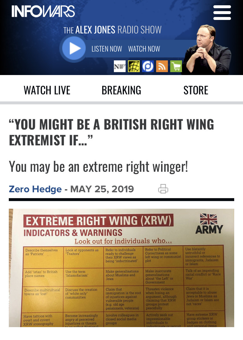 The British Army s Guide For Spotting Extreme Right Wing 