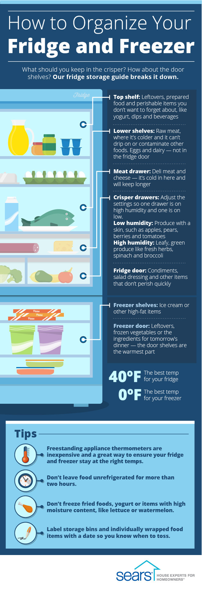 chart with zones of fridge
