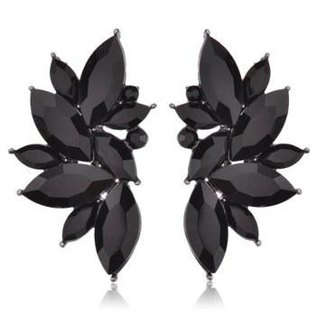 the almost wing-shaped earrings in black