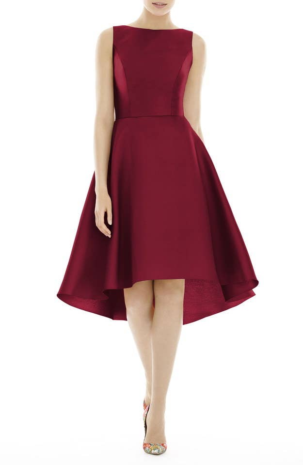 slim fit dress slacks Plus Size Off the Shoulder Chiffon Bridesmaid Dress with Thigh Split main image 1