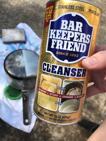 The bottle of Bar Keepers Friend