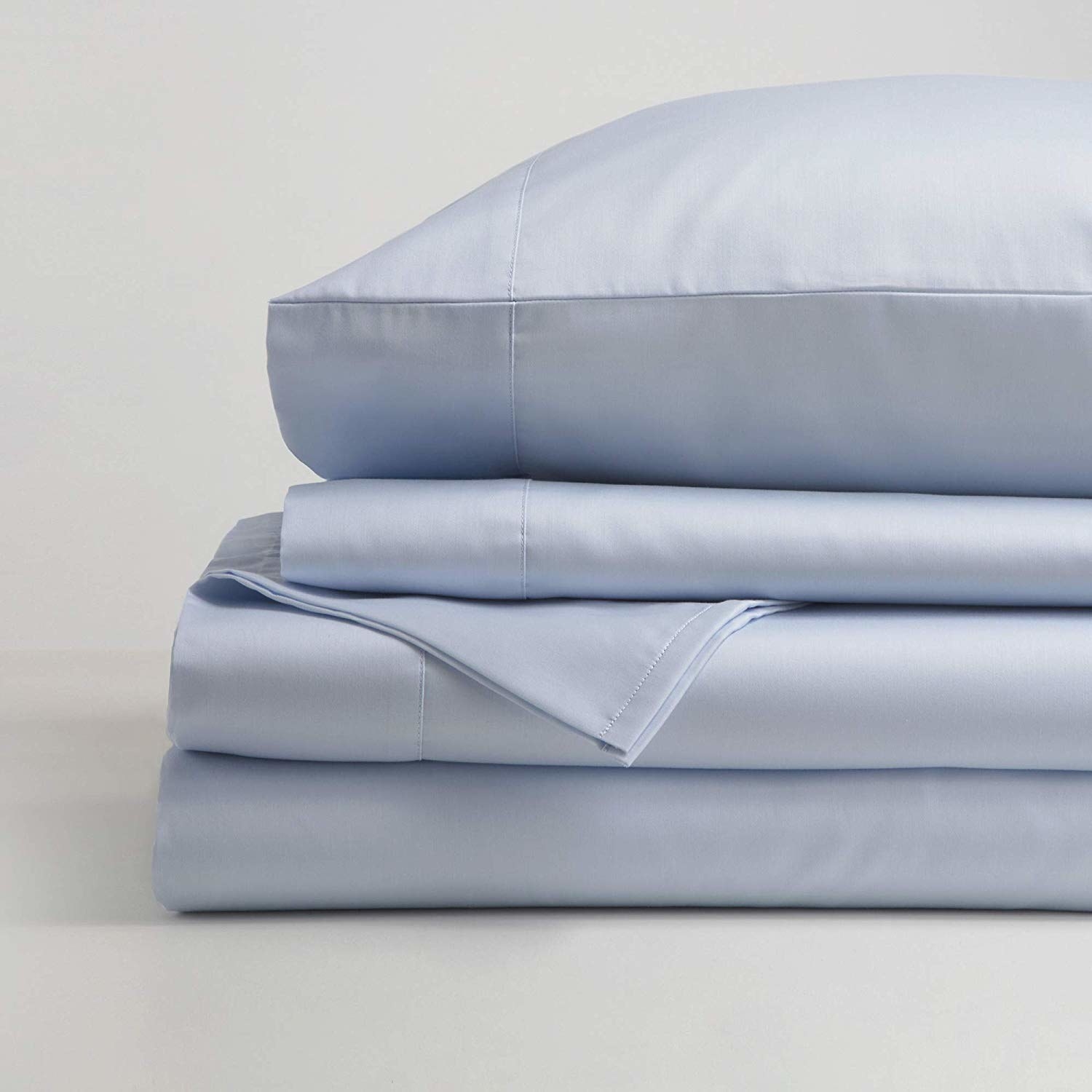 the sheets in light blue