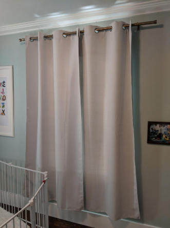 the curtains in white