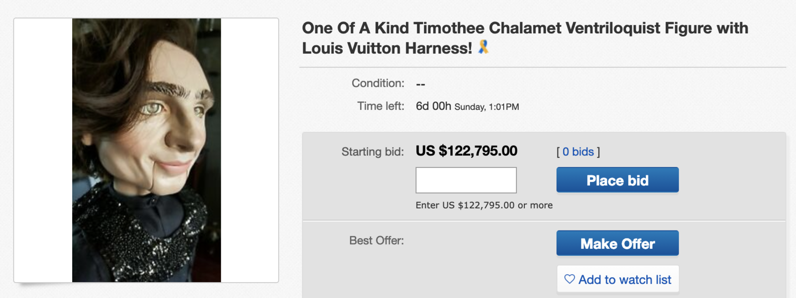 timothee chalamet ebay