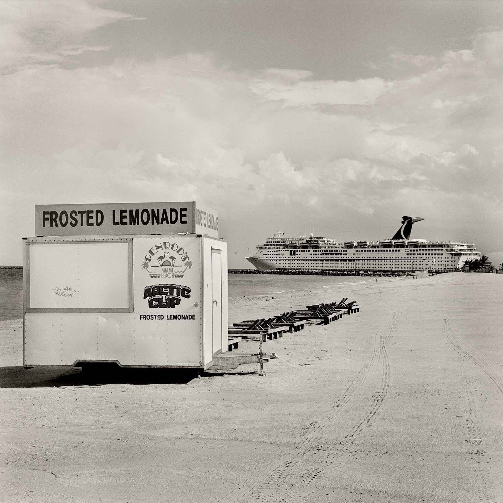&quot;Cruise ship leaving the Port of Miami, South Beach, 1988.&quot;