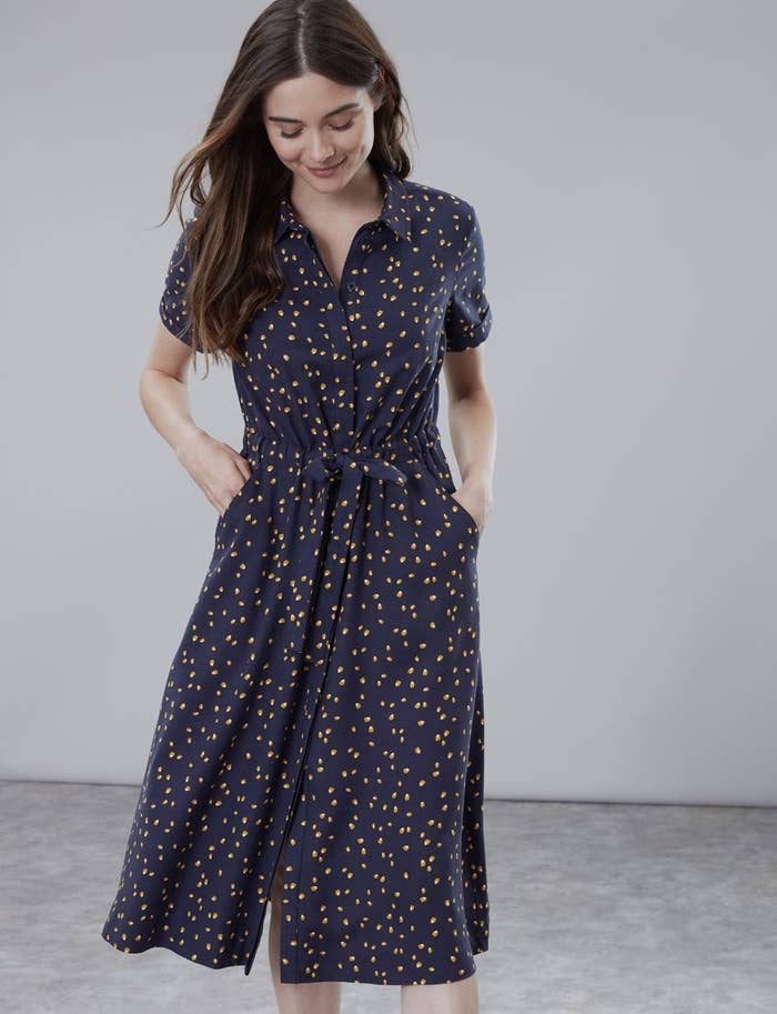 Oh-so stylish, this new dress will guarantee compliments. Adorned with an eye-catching print that was designed in house by our very talented print team and complete with lots of lovely little details you’ll never tire of discovering. A welcome addition to any wardrobe and perfect for any mood or moment.